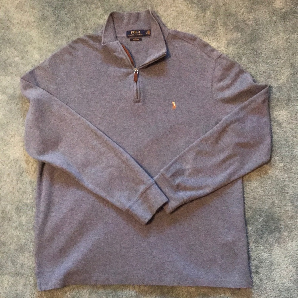 1/4 zip Polo blue sweater